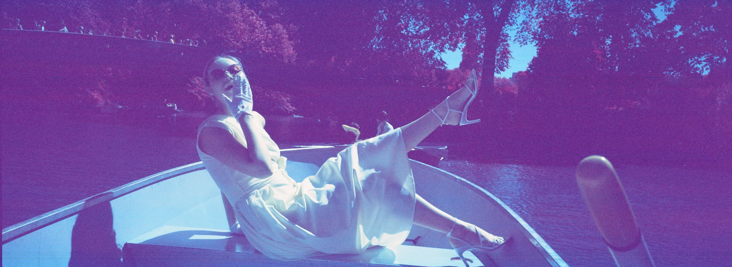 A Woman on a Rowboat in Central Park