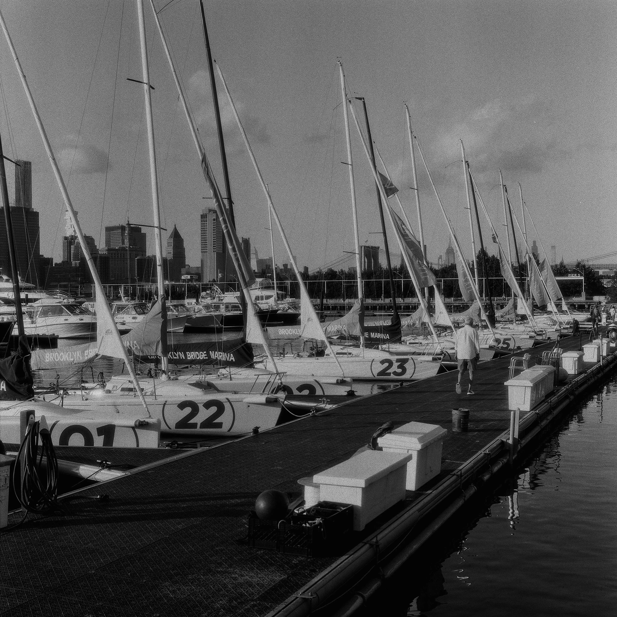 Sailboats on a calm fall day